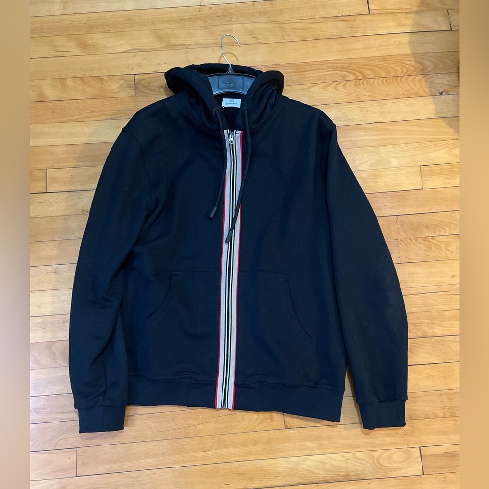Burberry icon stripe detail hooded top